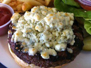 Bleu Cheese Angus Burger at The Encounter Restaurant at LAX Airport, Los Angeles, CA