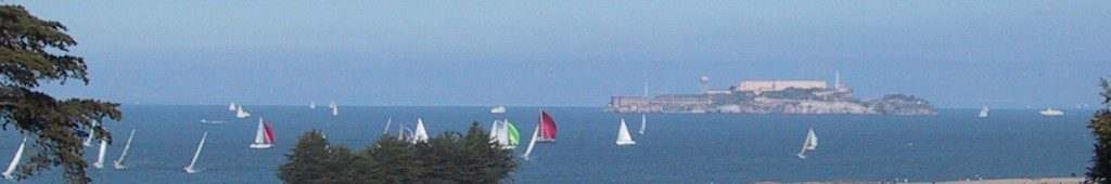 Sailing in San Francisco Bay - Panoramic view of Alcatraz and SF Bay - All Rights Reserved Love to Eat and Travel