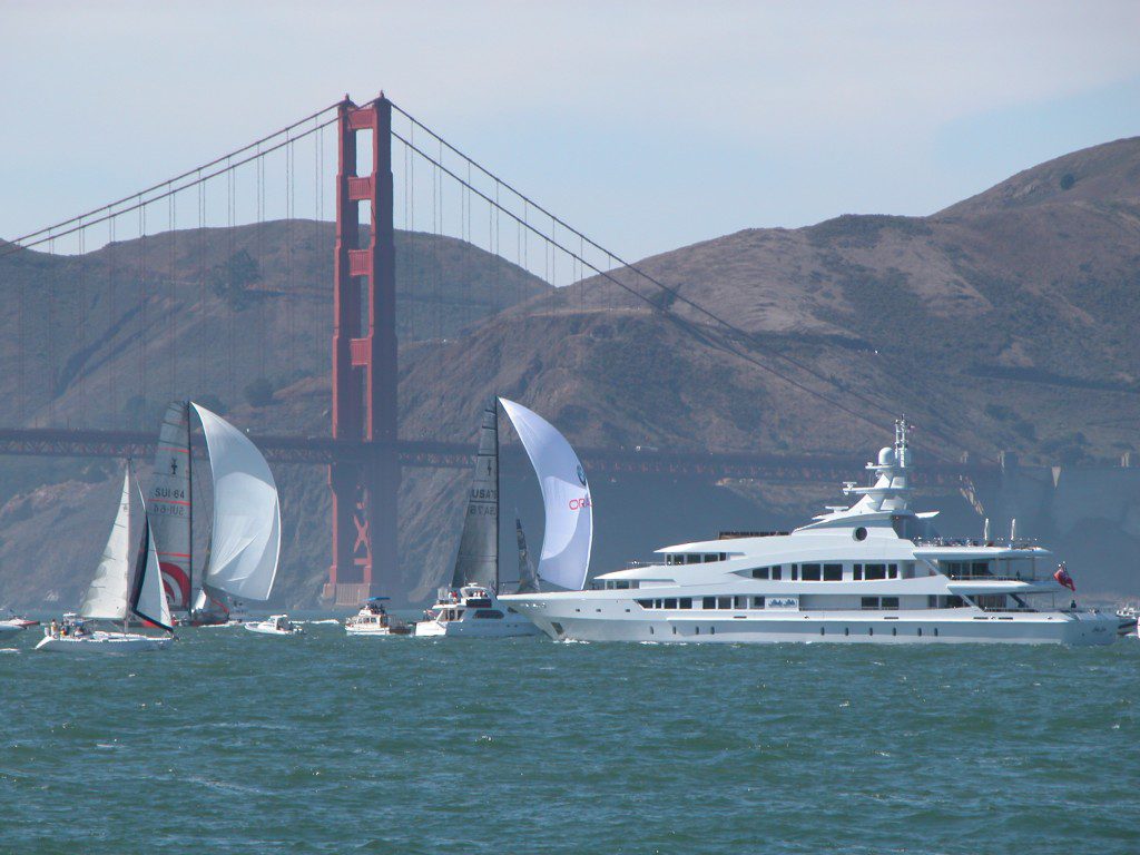 Sailing in San Francisco Bay - Golden Gate Bridge, Sailboats & MegaYacht - All Rights Reserved Love to Eat and Travel