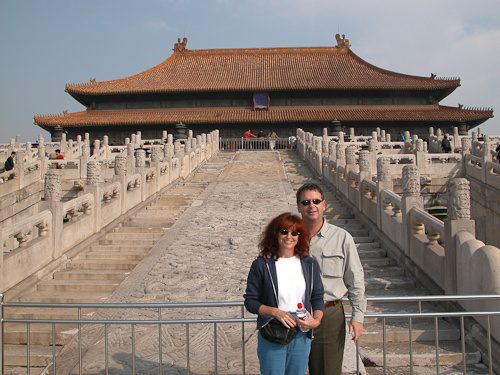 Alana & Barry touring the Forbidden City in Beijing, China - © LoveToEatAndTravel.com