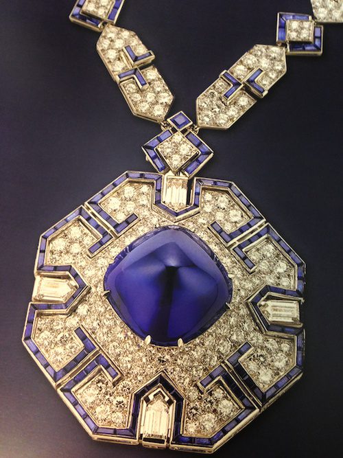 Exquisite sapphire and diamond sautoir necklace from the Elizabeth Taylor Collection at "The Art of Bulgari" exhibit at the de Young Museum in San Francisco - Richard Burton gave this to Liz on her 40th birthday - © de Young Museum