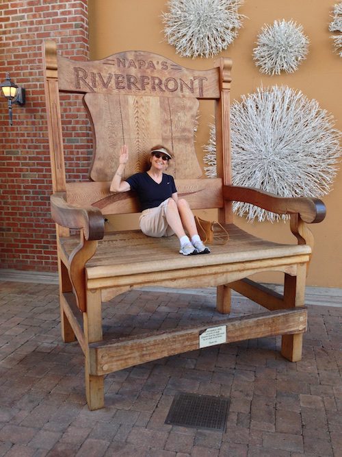 Oh to be a kid again! Giant chair at Napa's Riverfront - © LoveToEatAndTravel.com