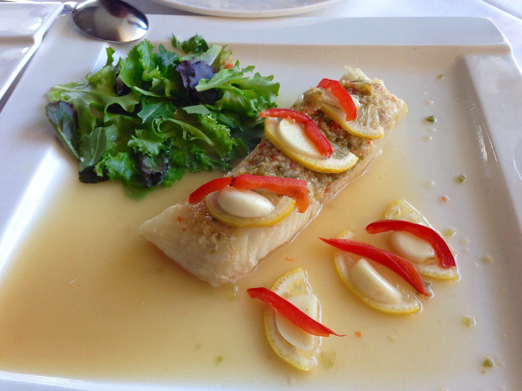 Steamed wild caught Chilean Sea Bass in lime chili and garlic dressing - © LoveToEatAndTravel.com