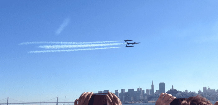 Blue Angels over San Francisco Bay during Fleet Week  – © LoveToEatAndTravel.com
