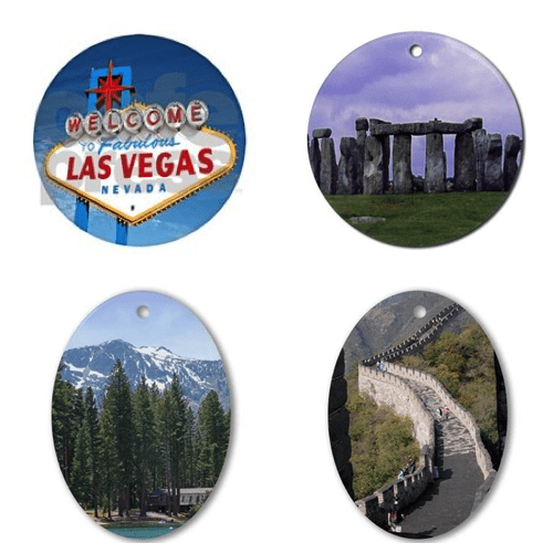 Las Vegas, Stonehenge, Lake Tahoe and the Great Wall of China Ornaments – © LoveToEatAndTravel.com