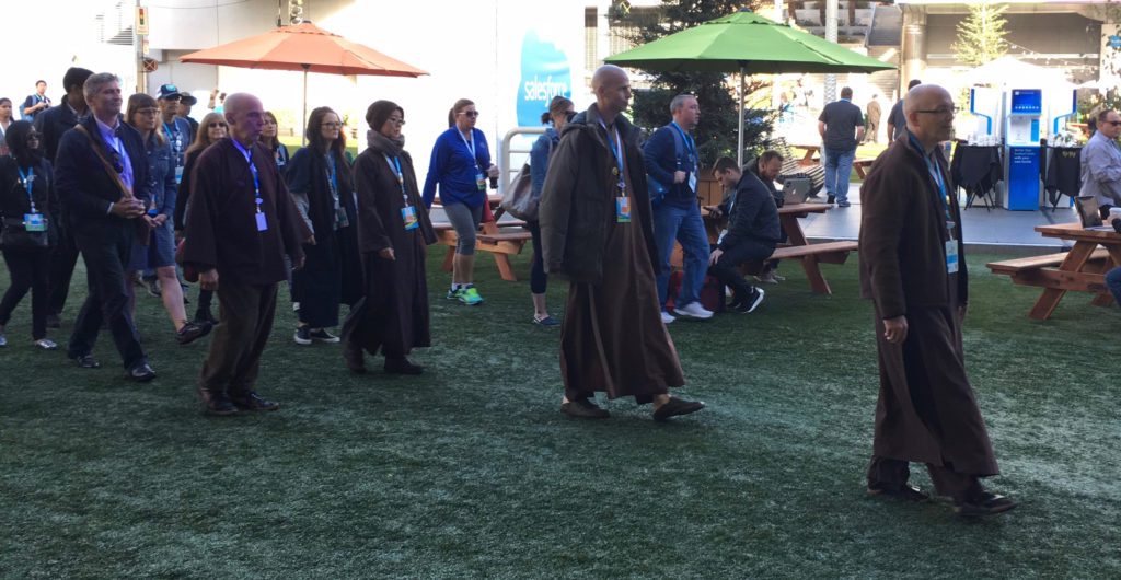 Guided Mindfulness Walking Meditation at Dreamforce conference in SF - photo © Love to Eat and Travel