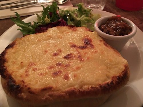 Welsh Rarebit toasted bun at Sally Lunn in Bath, UK - photo © Love to Eat and Travel