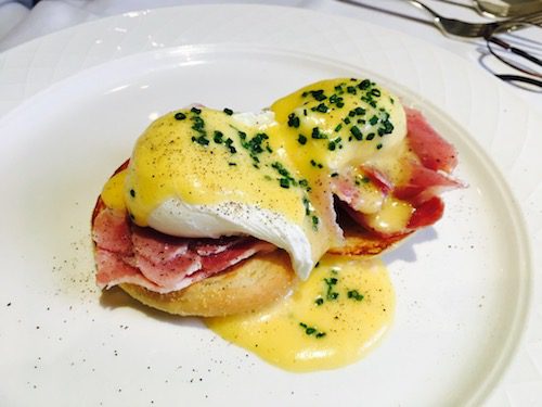 Eggs Benedict breakfast at The Dower Restaurant at The Royal Crescent Hotel & Spa in Bath, UK - photo © Love to Eat and Travel