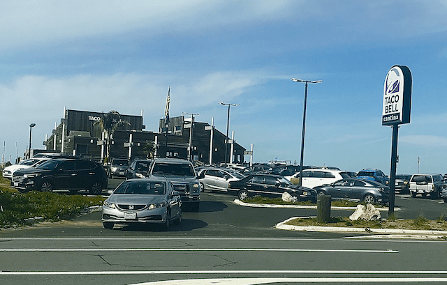 Car Park at Beachfront Taco Bell