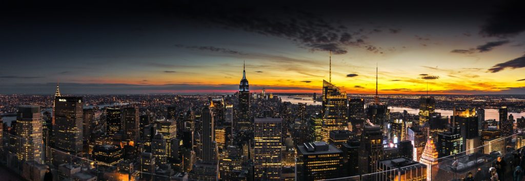 NY skyline at night
