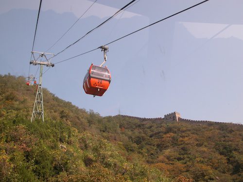 Aerial Cable Cars run up and down the Badalling and Mutianyu sections of the Great Wall of China, Beijing - © LoveToEatAndTravel.com