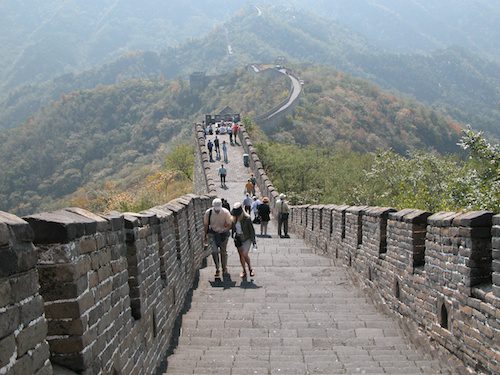 Walking along the Mutianyu section of the Great Wall of China, Beijing - © LoveToEatAndTravel.com