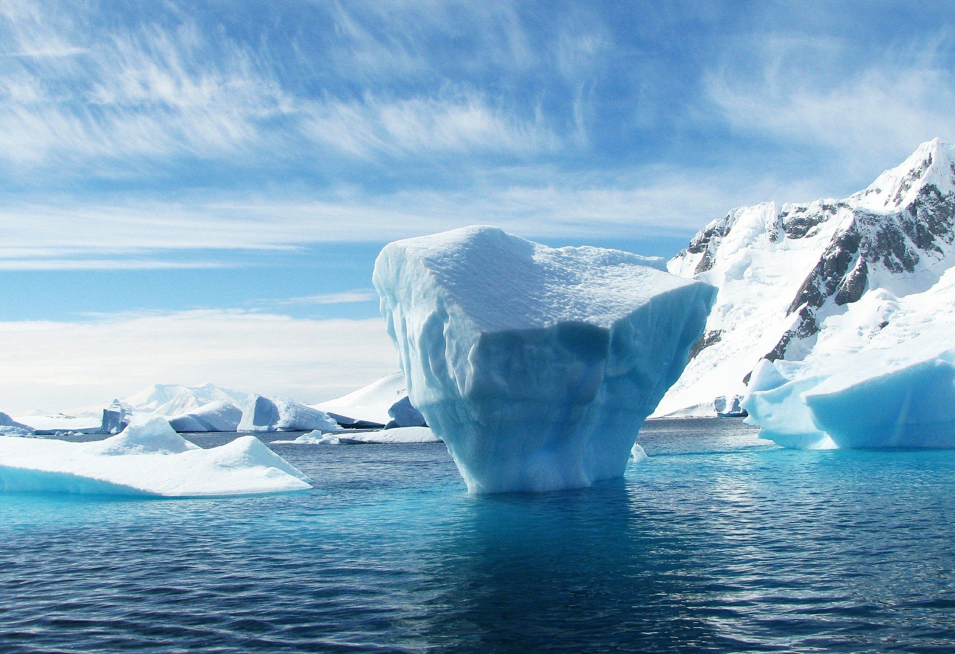 Glaciers and Icebergs in Antarctica