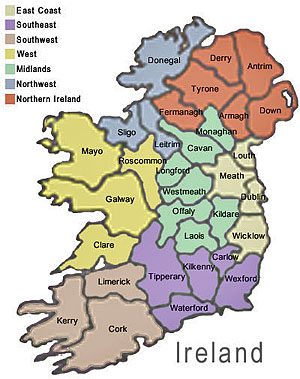 Map of Ireland Counties, Ireland