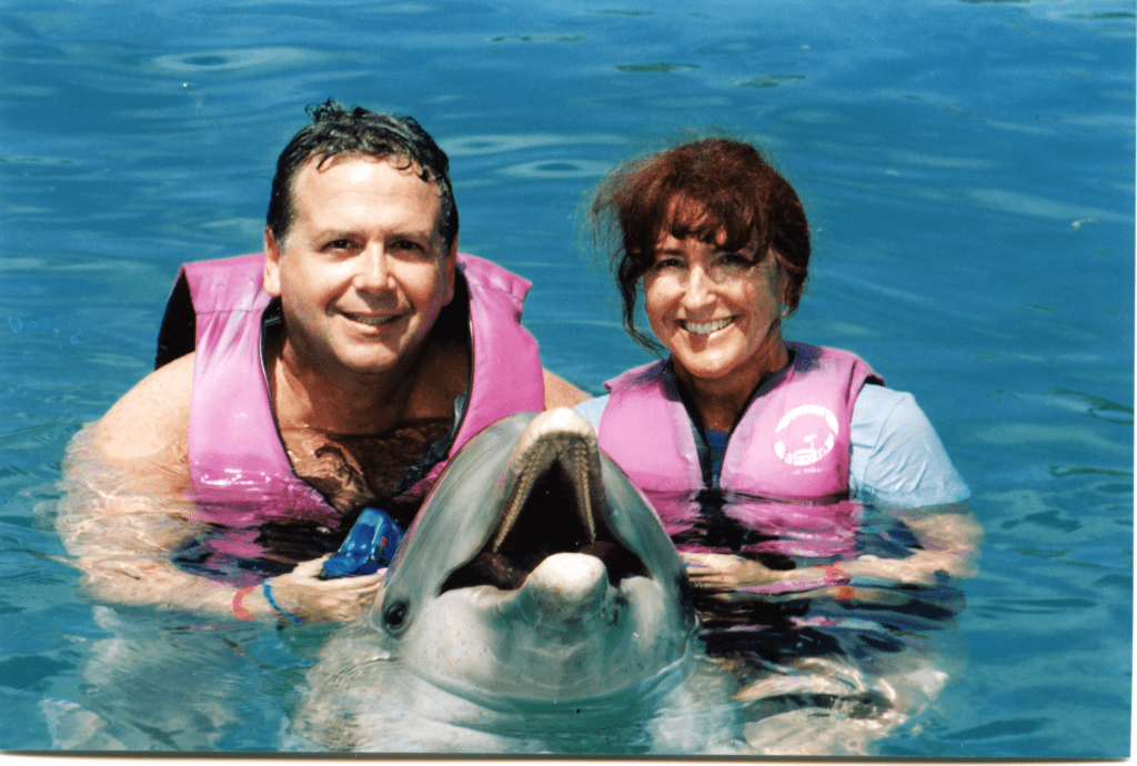 Alana and Barry Swimming with the Dolphins