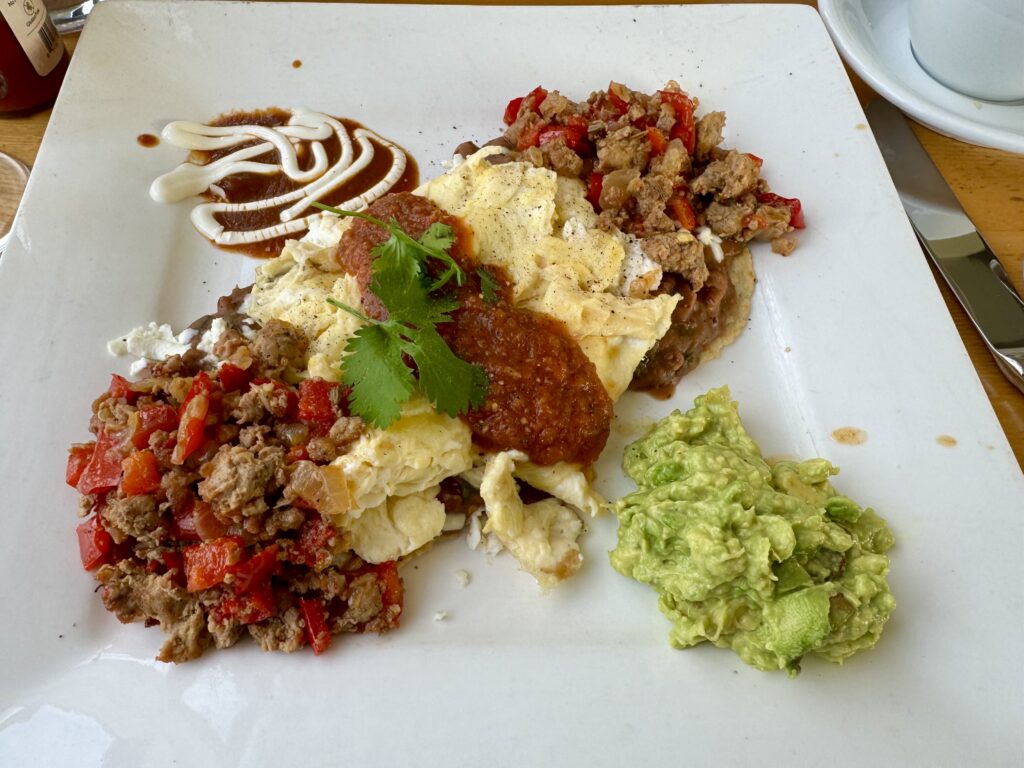 Huevos Rancheros at MacCallum House Grey Whale Cafe - © lovetoeatandtravel.com