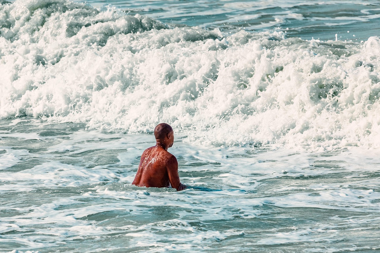 Swimming in the ocean